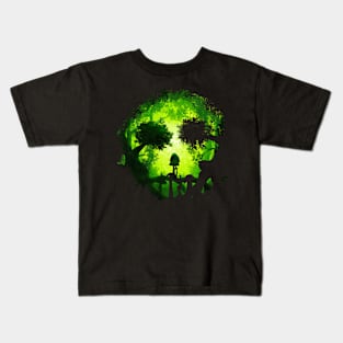 Skull Forest watercolor painting Kids T-Shirt